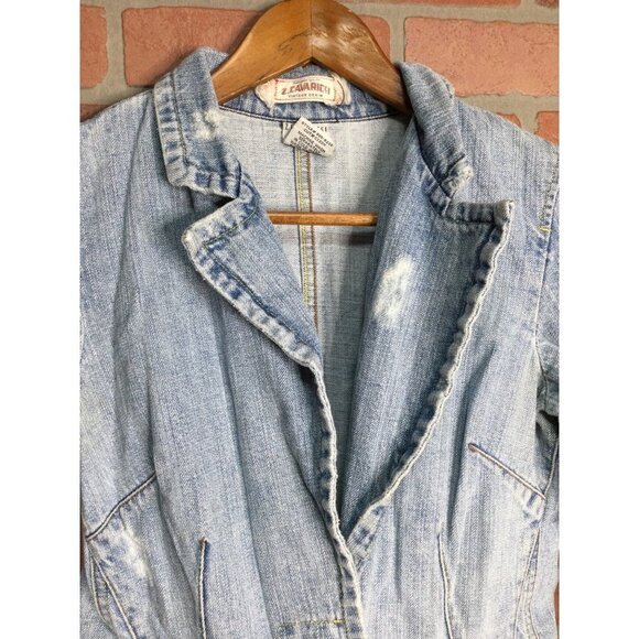 Z.Cavaricci Women Vintage Denim Jacket Collared Long Sleeve Blue Size Small - Picture 2 of 7